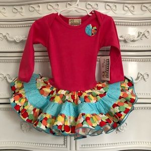 TWIRLY Moonlight Full Skirt Onsie Dress 12-18 months long sleeve